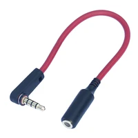 dc3 5mm male to female extension stereo audio cable 15cm 90 degree angled