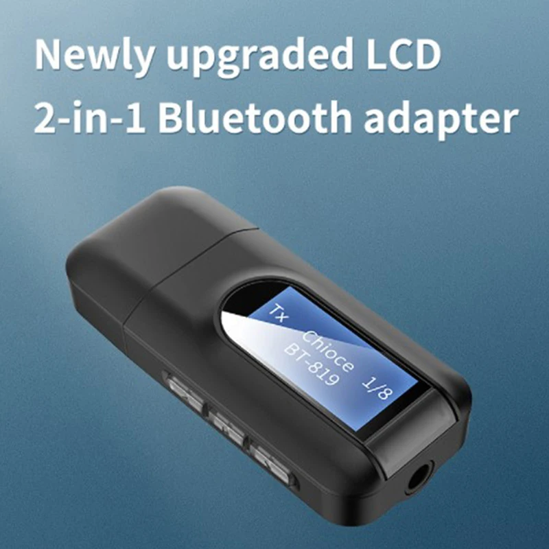 Adaptador inalámbrico Bluetooth 5,0, receptor 2 en 1 con pantalla LCD, USB,...