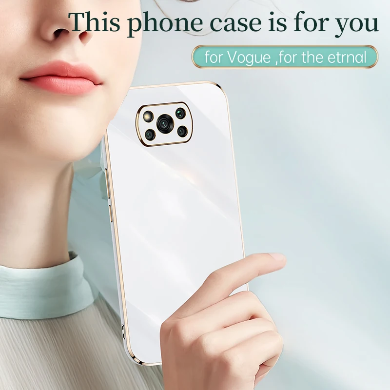 Plating Square Silicone Ring Holder Stand Soft Case On For Xiaomi  Poco X3 M3 Pro X 3 NFC X3 GT F3 5G Camera Protection Cover