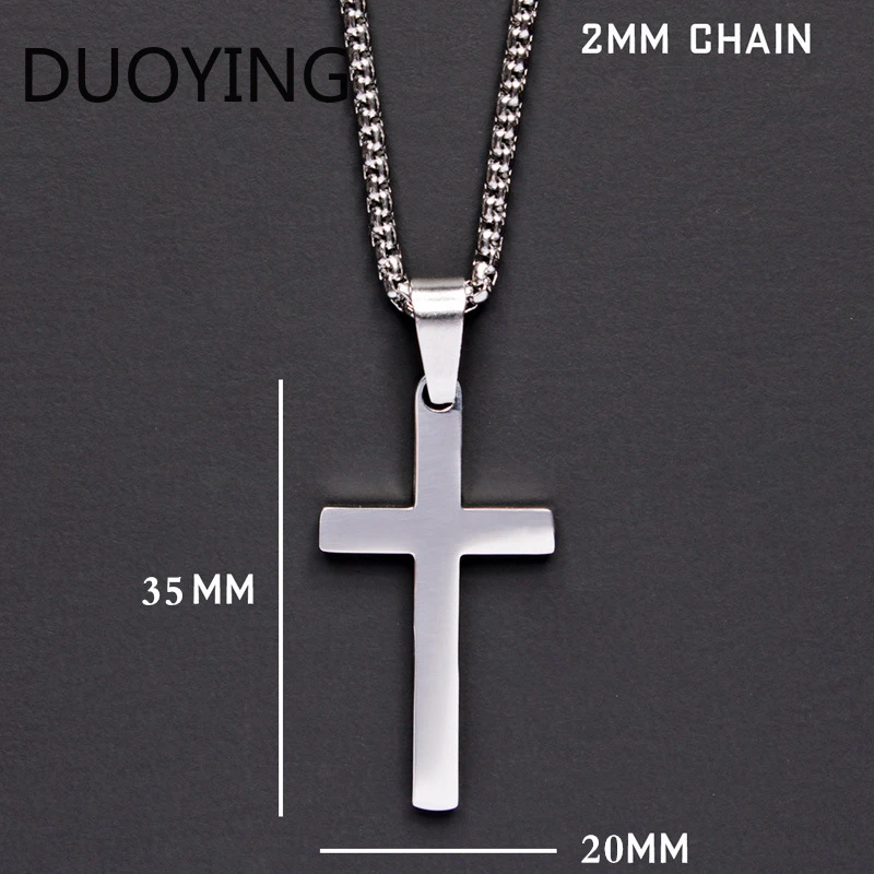 DuoYing 2019 Fashion New Stainless Steel Chain Pendant Necklace For Men Classic Cross Gold &amp Silver Jewelry Gift | Украшения и