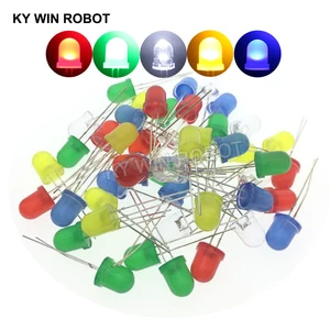 Комплект светодиодных диосветодиодный 8 мм в ассортименте, белый, зеленый, красный, синий, желтый, сделай сам, 50 шт.