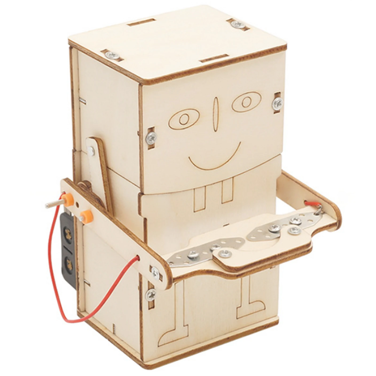 

DIY STEM Coin Swallowing Robot Puzzle Painted Toys Wooden Model Toy Technology Science Education Experiment Kit Toys For Boy Kid