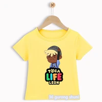 novelty design boys t shirt funny toca world video game cartoon print childrens tshirt casual hip hop toddler yellow shirt tops
