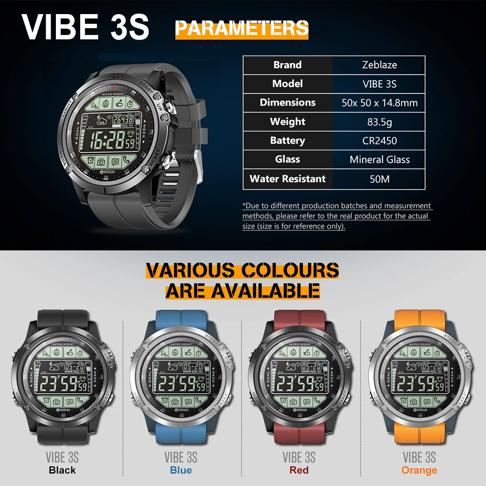 Мужские Водонепроницаемые Смарт-часы Zeblaze VIBE 3/3S/3 PRO/3hr | Электроника