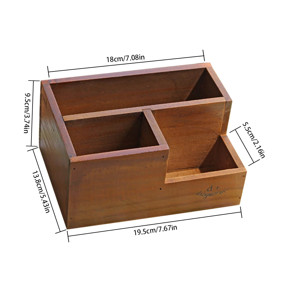 

DIY Wooden Pattern Succulent Planter Plant Container Box Desktop Remote Controller Storage Box