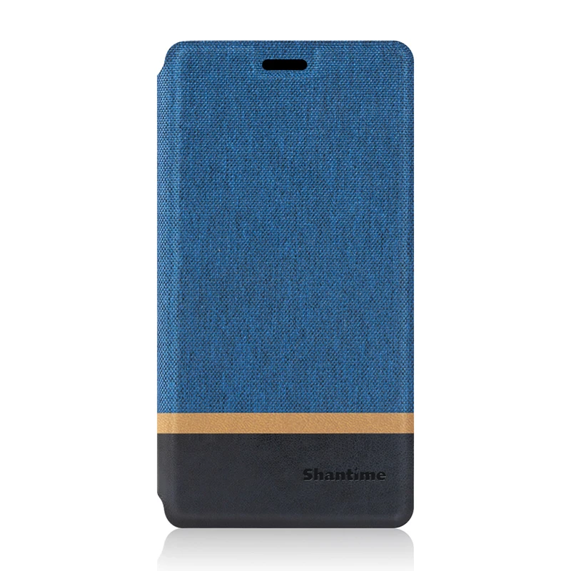 Blue Холщовый чехол для телефона из искусственной кожи для Wiko View 3 Lite, флип-чехол для Wiko View 3 Lite, деловой чехол, Мягкая силиконовая задняя крышка - Цвет: Blue