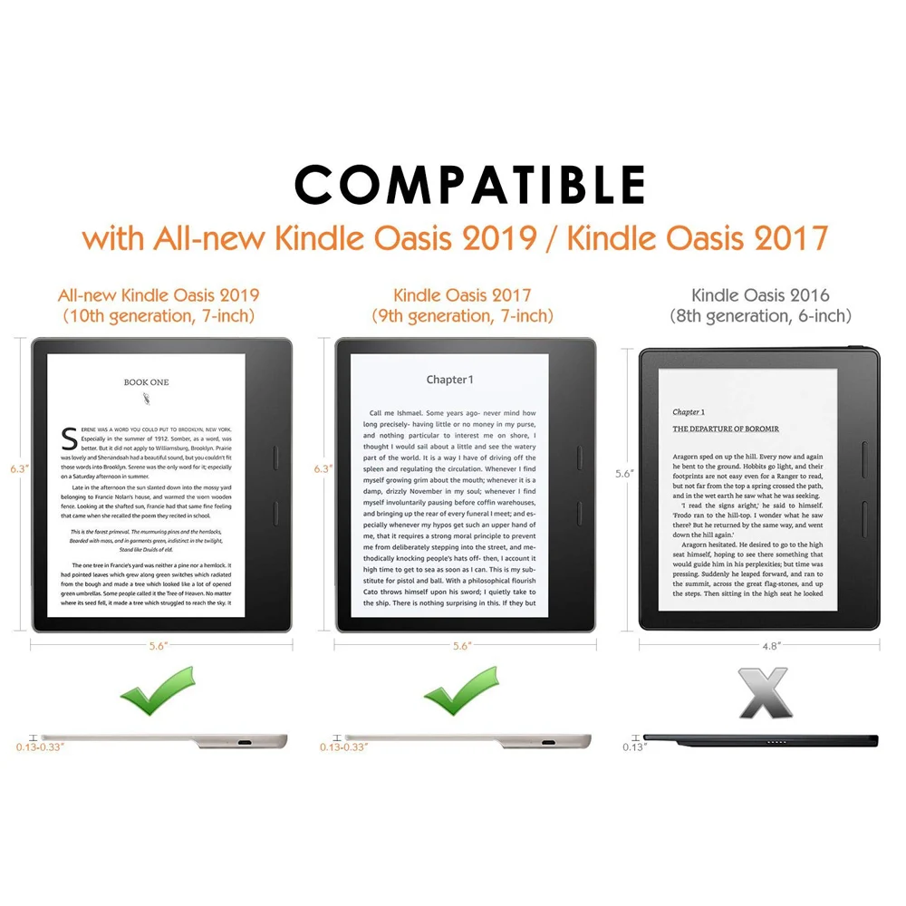 Чехол BOZHUORUI оригами для нового Kindle Oasis(9-10 поколение, выпуск-)-тонкий Чехол-подставка с функцией автоматического пробуждения и сна