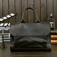 shi shi business computer briefcase crazy horse leather shoulder messenger bag handbag
