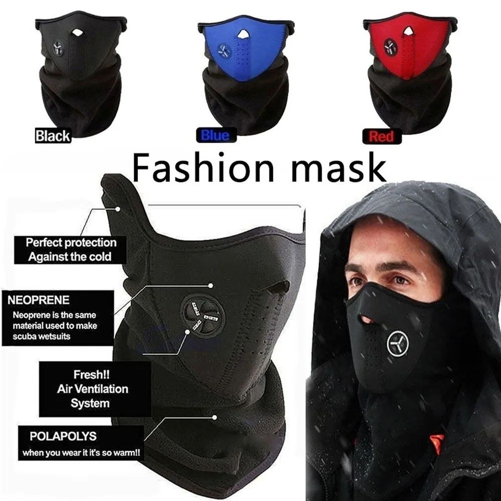 

Airsoft Warm Fleece Bike Half Face Mask Cover Face Hood Protection Cycling Ski Sports Outdoor Winter Neck Guard Scarf Warm Mask