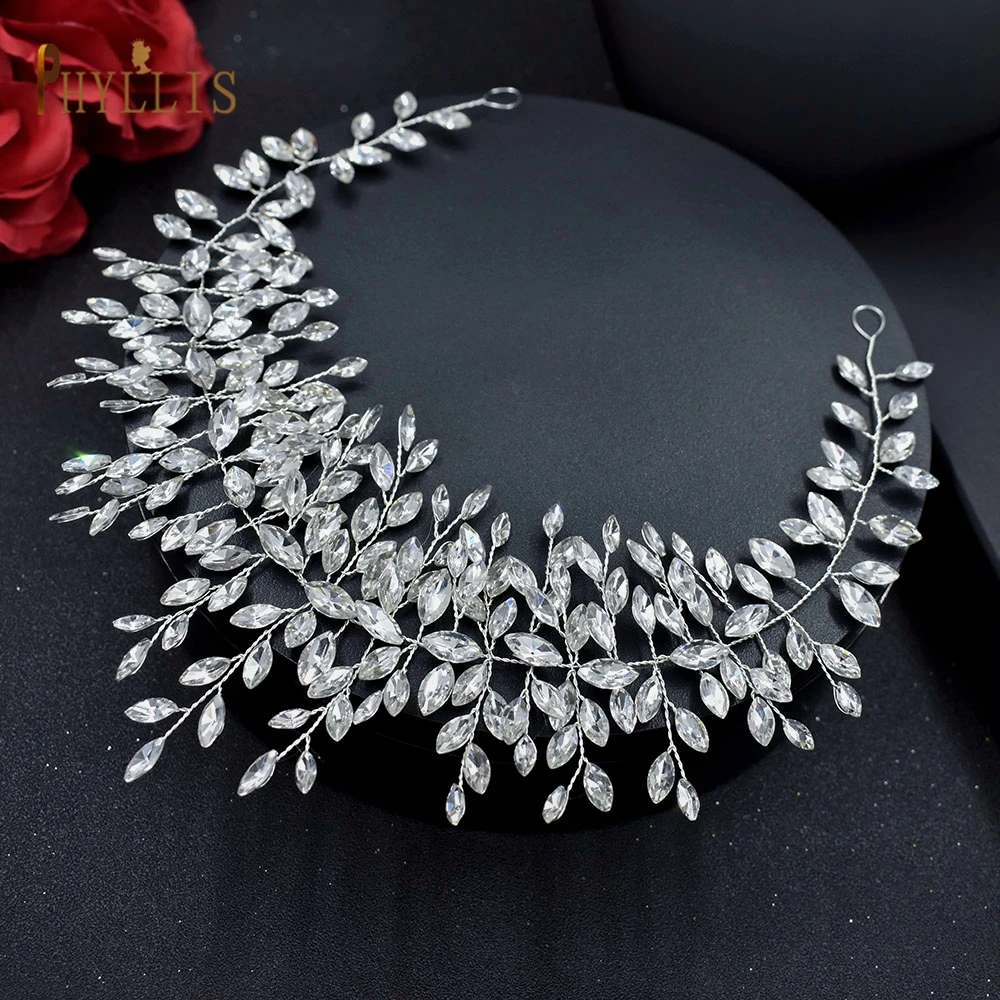 Повязка на голову Стразы Женская серебряная роскошный свадебный головной убор