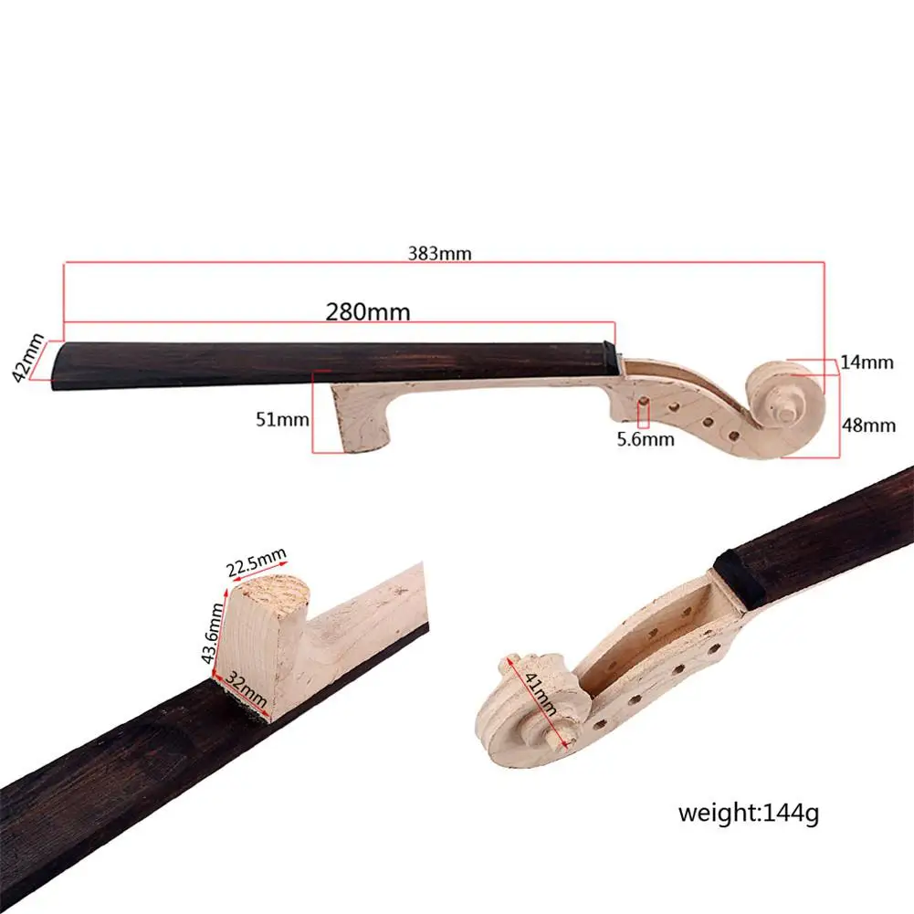 NEW 4/4 Size Maple Violin Neck Ebony Fingerboard DIY Kit with Hand Carved Scroll | Спорт и развлечения