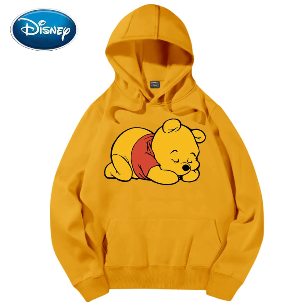 Disney Chic Fashion Cute Winnie the Pooh Bear Cartoon Print Hoodie Pullover Couples Unisex Women Sweatshirt Pocket Tops 6 Colors