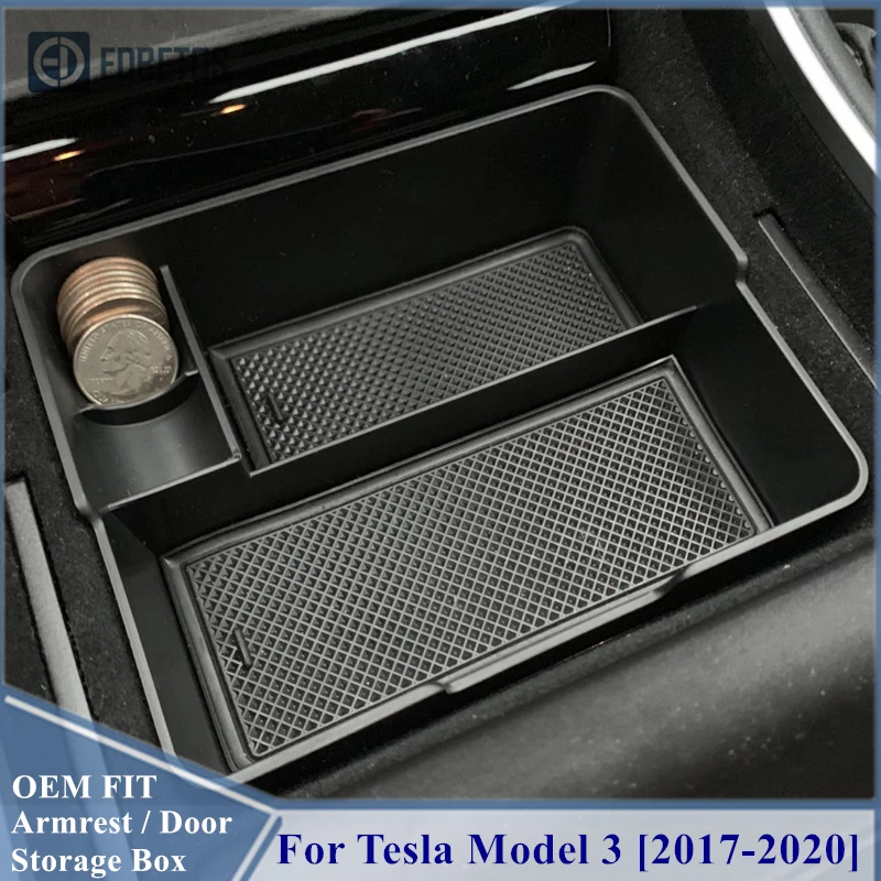 Для Tesla Model 3 2017 2018 2019 2020 двойной контейнер для хранения детской мусорной