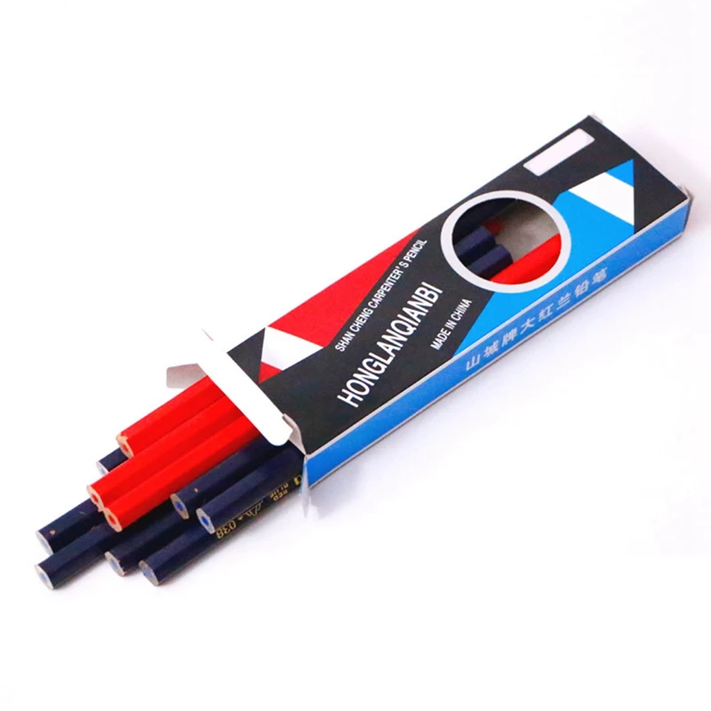 

10Pcs/Box Of Red And Blue Double-End Woodworking Pencils