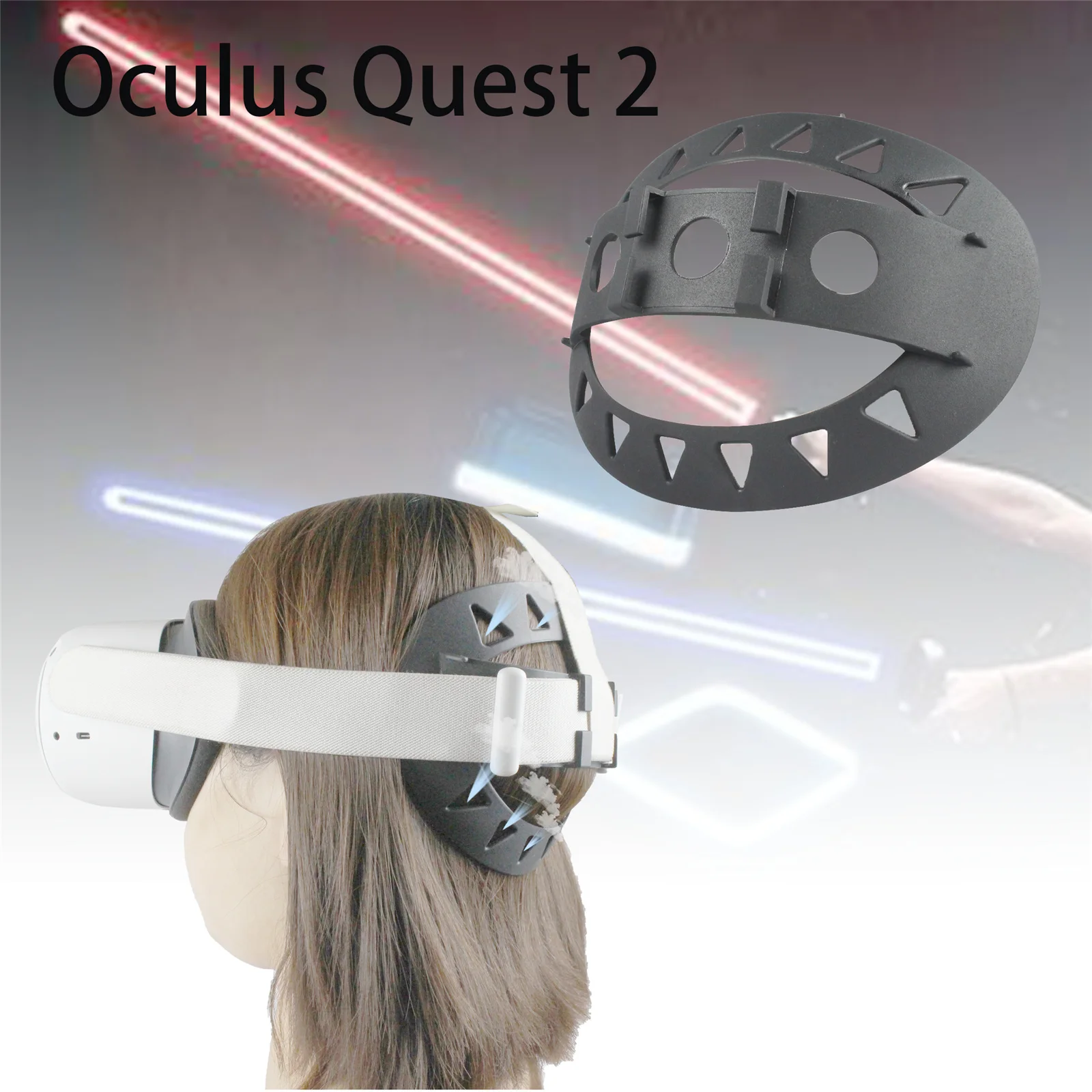 Headband for Oculus Quest 2 Strap Head Strap TPU Pad VR Headset Pressure-relieving Accessories