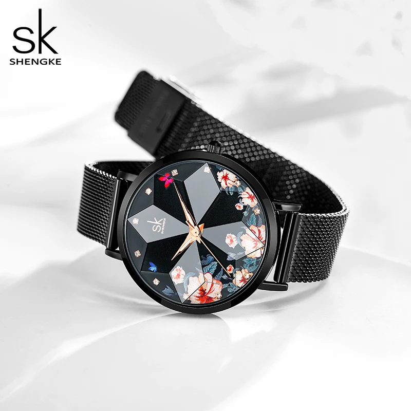 Shengke Original Design Watches for Women Stainless Steel Woman Watch Quartz Wristwatches Luxury Beauty Gift Felogio Feminino enlarge