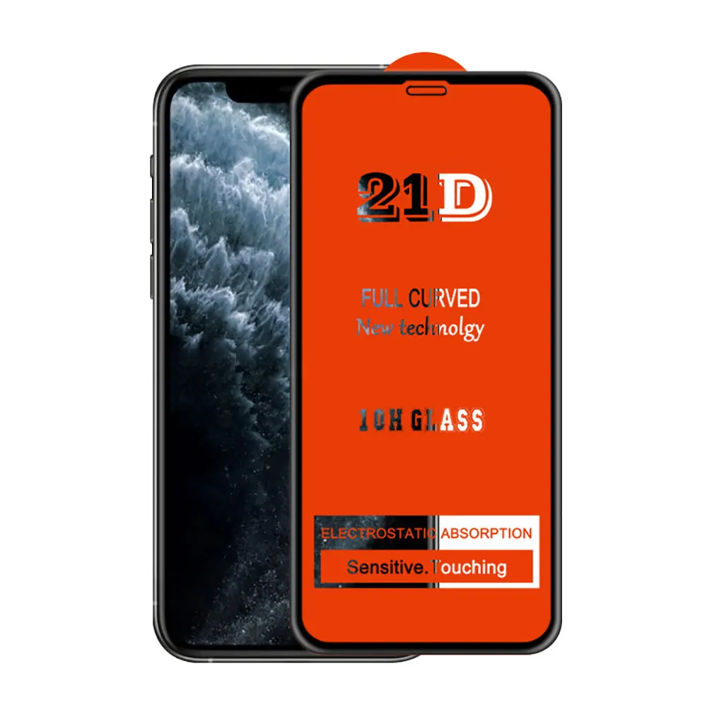 100 шт./лот оптовая продажа 21D стекло для iPhone 12 Mini 11 Pro Max XS XR X 8 7 6 Plus полное покрытие