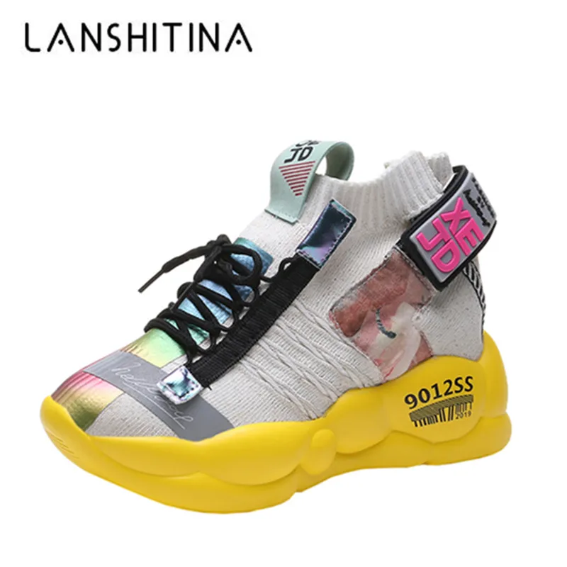 Женские массивные кроссовки на платформе повседневные толстой