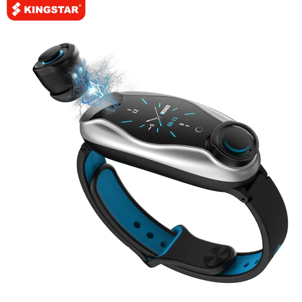 Фитнес-браслет 2 в 1 KINGSTAR спортивные умные часы Tws Bluetooth наушники зарядка пульсометр монитор кровяного давления браслет