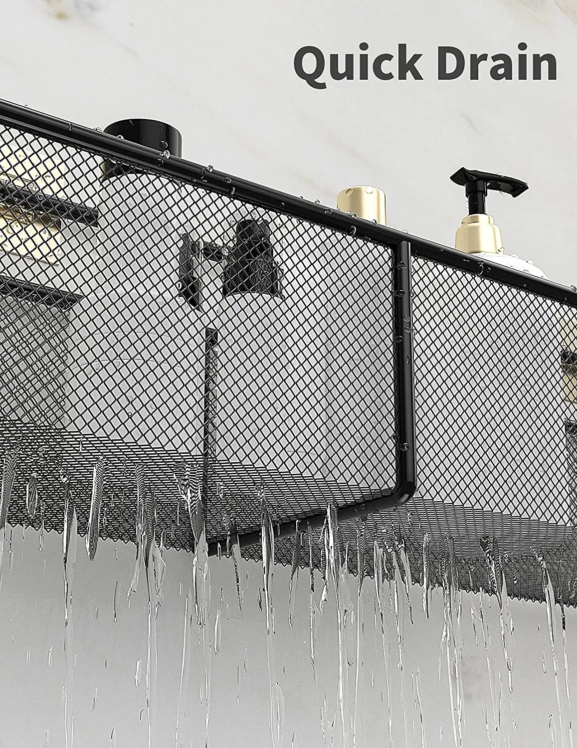 wall mounted rustproof storage basket with 4 adhesives no drilling storage rack for bathroom shower kitchen organizer free global shipping