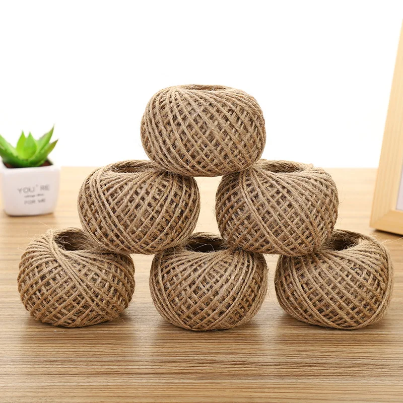 

30M/roll Natural Jute Twine Burlap Hessian Cord String Hemp Rope DIY Craft Supplies Wedding Party Gift Wrapping Decoration