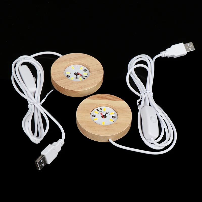 

Wood Light Base Rechargeable Remote Control Wooden LED Light Rotating Display Stand Lamp Holder Lamp Base Art Ornament New