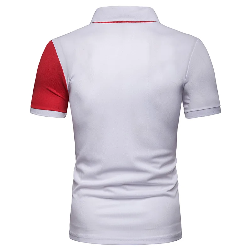 Zogaa 2019 Новая мужская рубашка поло повседневная Лоскутная приталенная с коротким