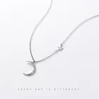 925 стерлингового серебра Луна, Звезды, ожерелье 