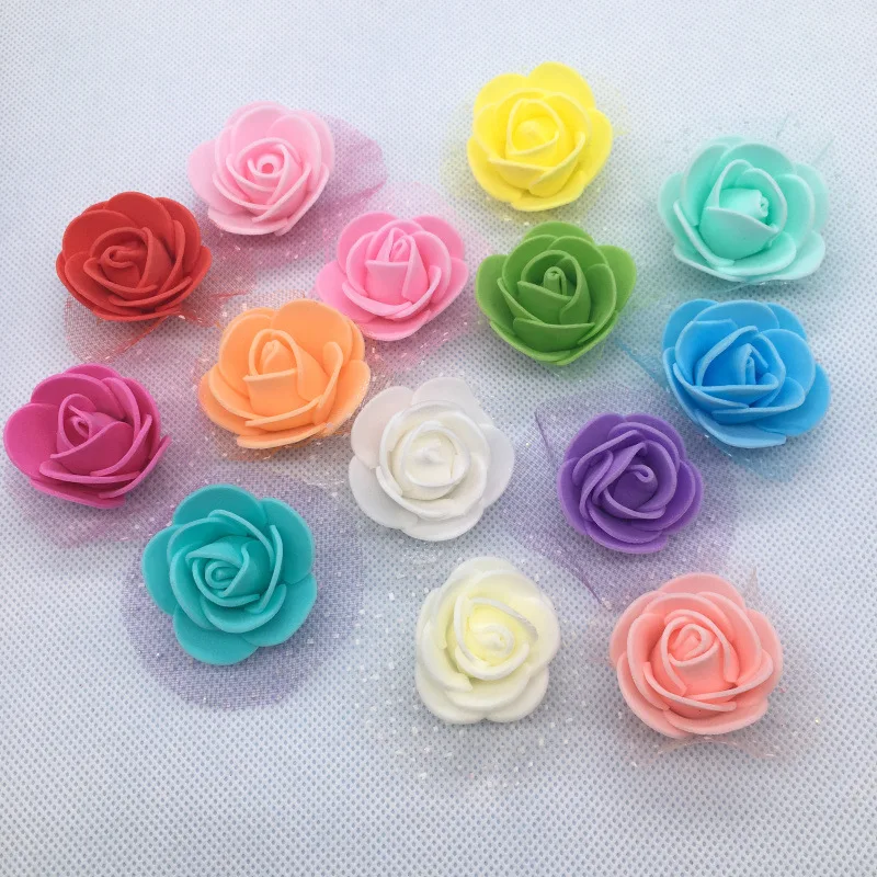 Горячая 50 штук/партия 3 5 см мини ПЭ пена Роза голова цветок из искусственного