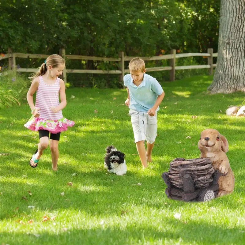 

Garden Rabbit Shape Ornament Resin Rabbit Adornment Yard Scene Adornment