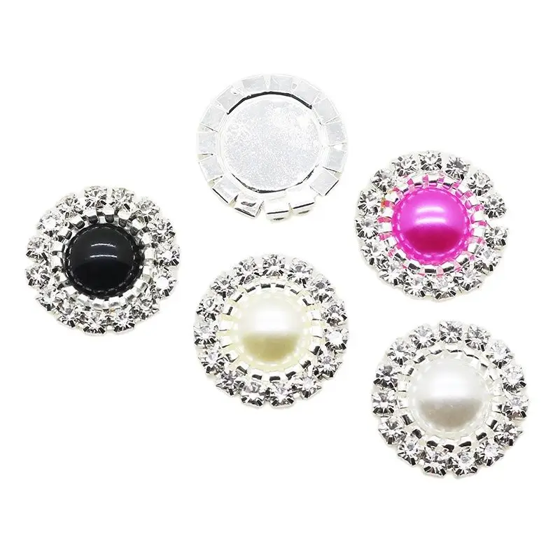 Круглые красочные алмазные жемчужные пуговицы со стразами 10 шт./компл. 19 мм