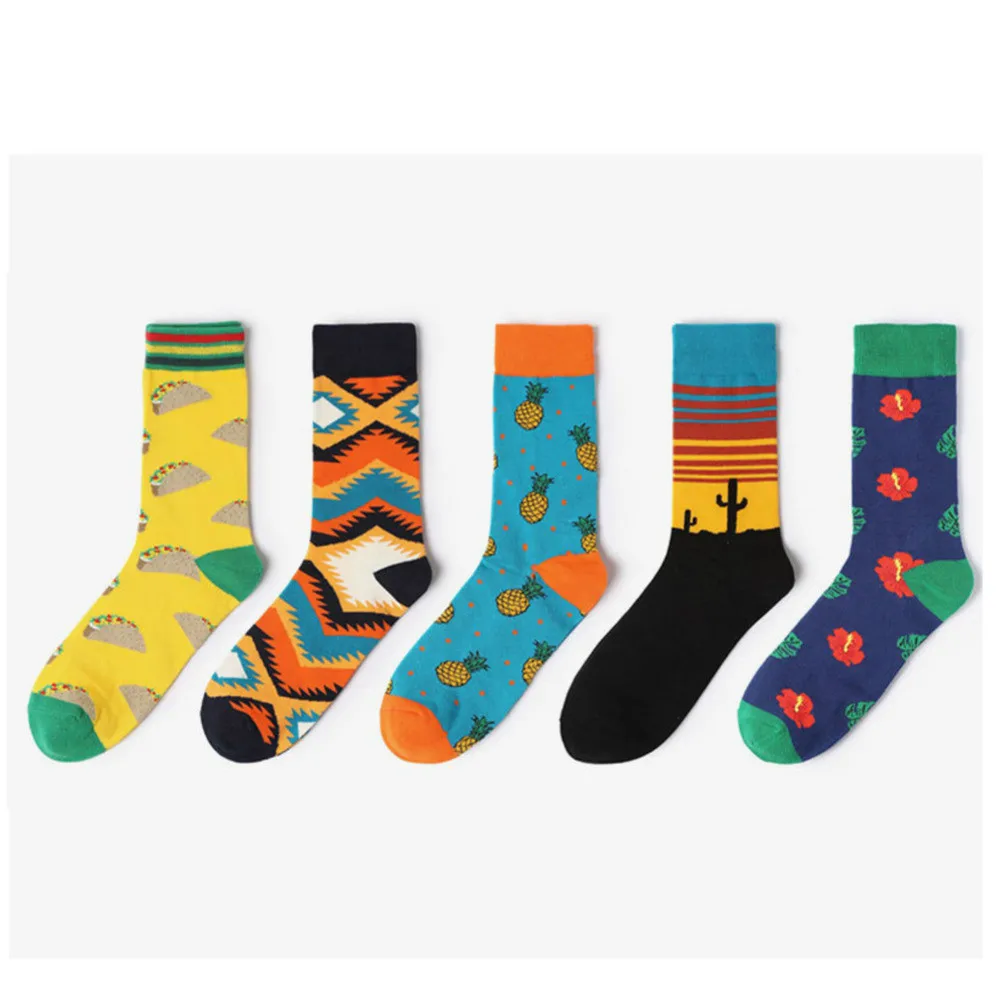 Смешные мужские носки с художественной масляной росписью для скейтборда