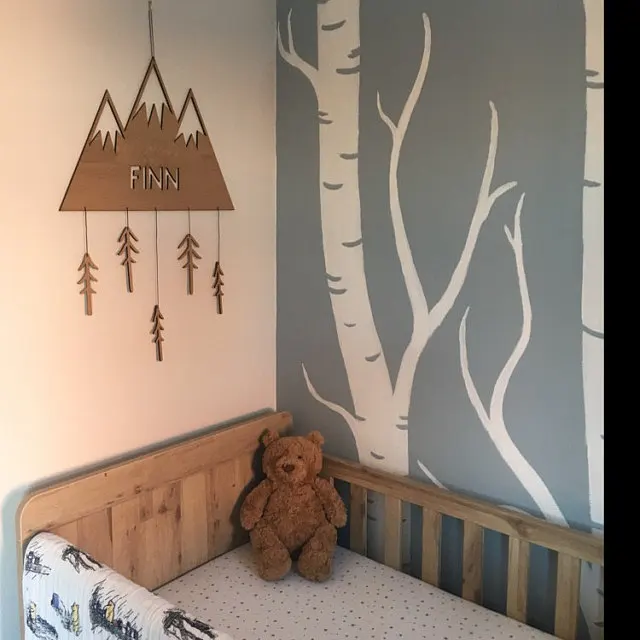 

Personalised Mountain Hanging Decoration Nursery Mobile Name Wall Hanging NewBaby Gift OrChristening Gift Name signKids Decor
