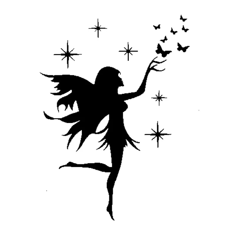 

Car Sticker Fashion Fairy Butterfly Art Stickers Car Rear Window Body Decoration Waterproof Vinyl Decals ,17cm*13cm