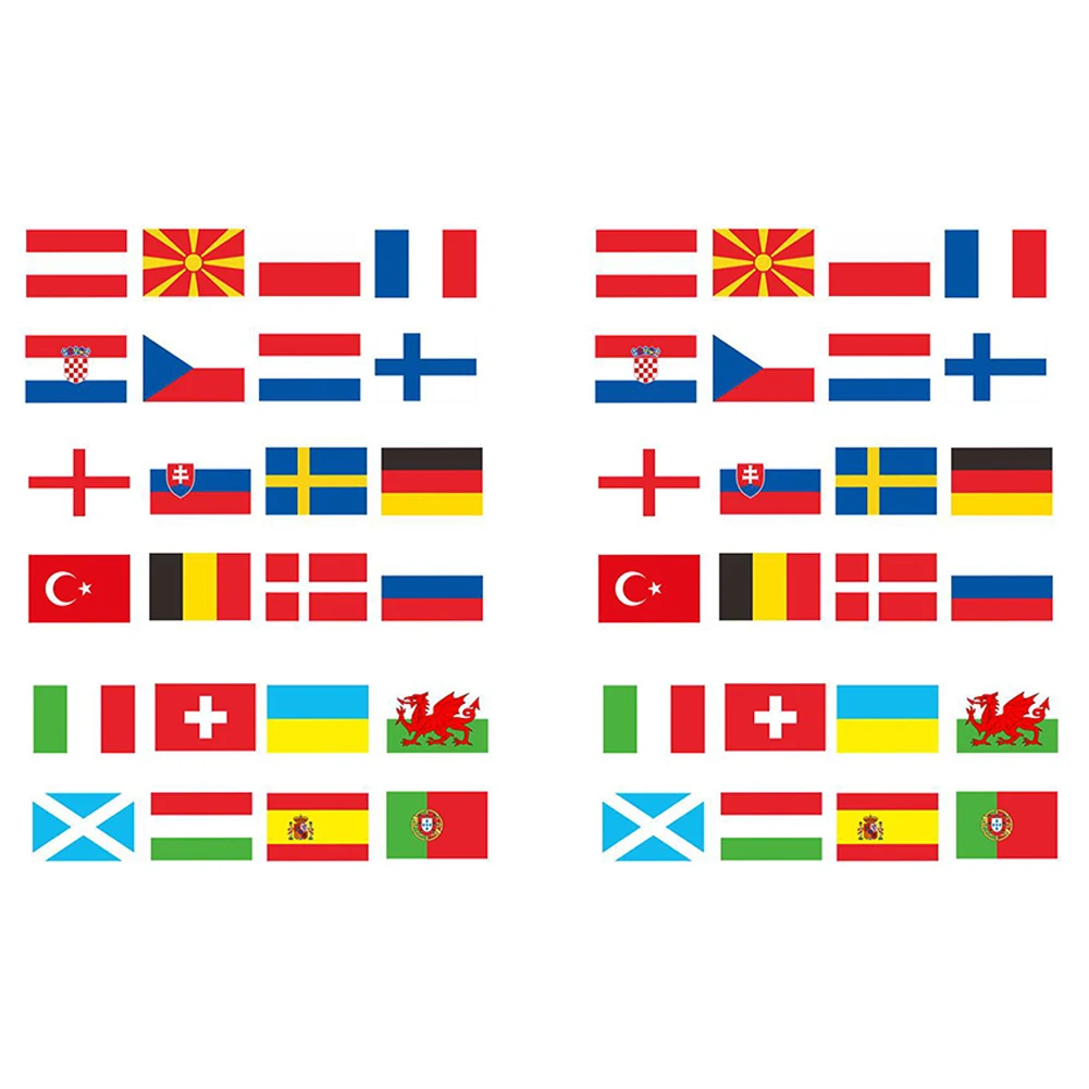 

2PCS 2021 European Football Championship 20x28cm Bunting Banner Teams Flag Fan Supplies Team Flag Team Support National Flag