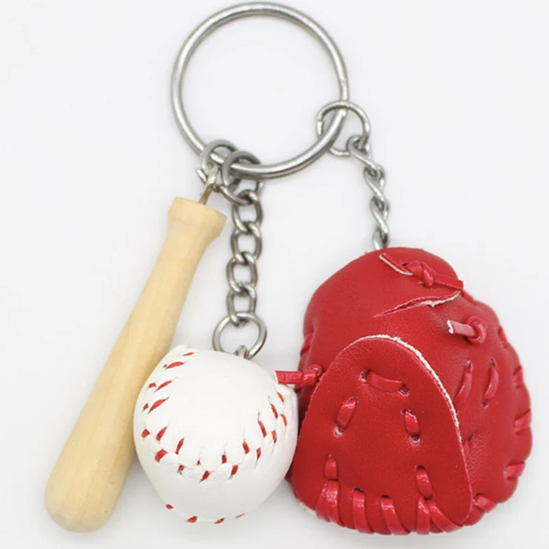 Мини Рисунок творческие игрушки брелок с бейсбольными атрибутами Горячие