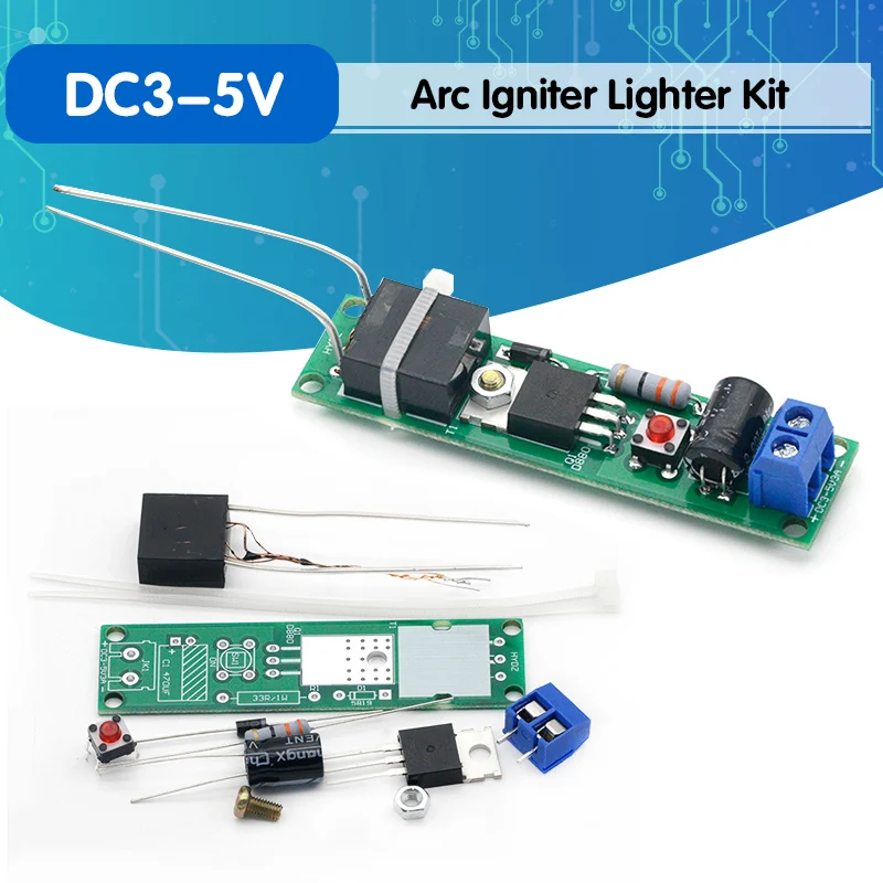

DC3-5V DIY Kit High Voltage Generator Arc Igniter Lighter Kit for DIY Electronic Production Suite