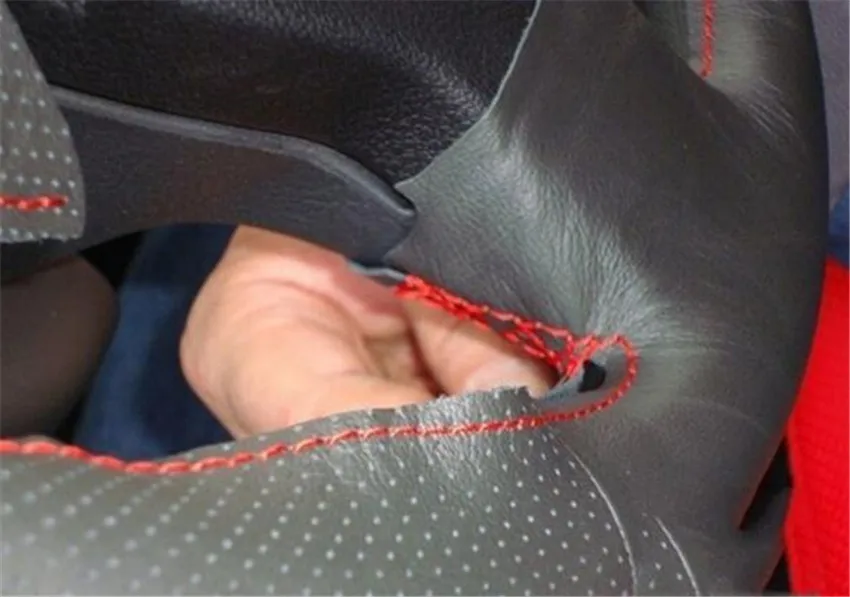 1set Sew-on leather car steering wheel cover Car accessories for 2012- Subaru XV car accessories