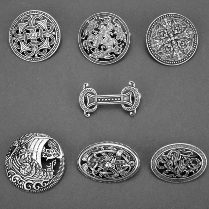 1PC Medieval Viking Shield Brooches Pin Cloak Shawl Pin Celtic Norse Jewellery