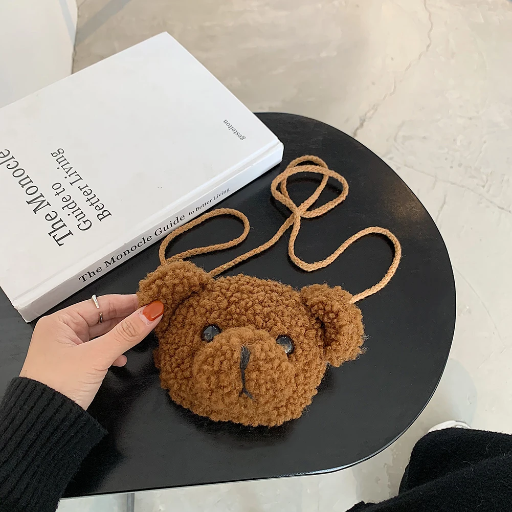 

Winter New Fashion Shoulder Bag Female Bag Plush BearHandbag Messenger Bag Soft Warm Fur Bag Crossbody Bag Women 2020