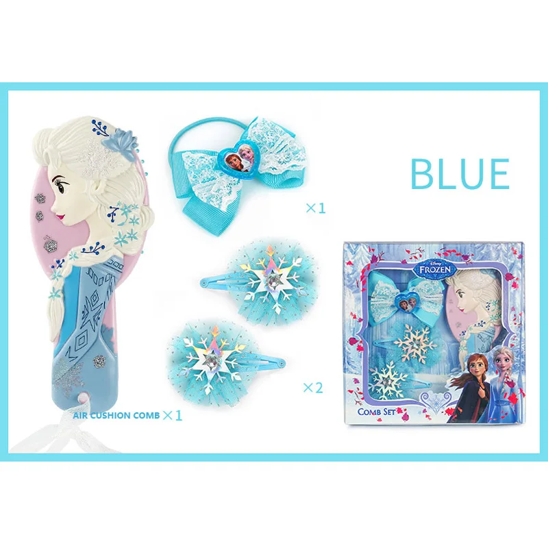 Disney Frozen Elsa Princess Mini Comb Bow Hairpin Set Headwear Pretend Toy Rubber Band Exquisite Decorations Gift For Girls | Мать и