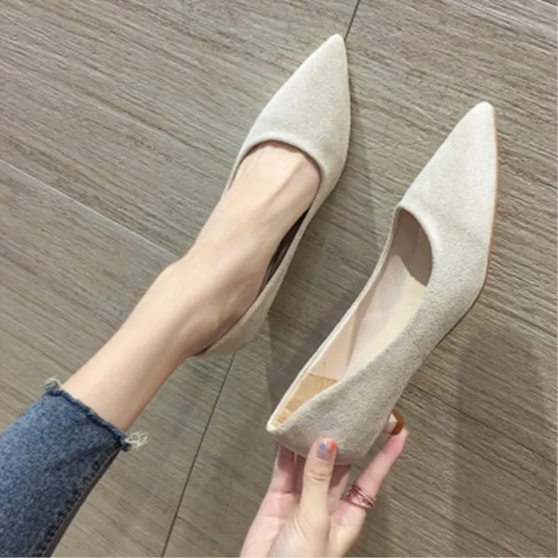 Женские туфли-лодочки SLHJC на низком каблуке 3 см без застежки заостренный носок