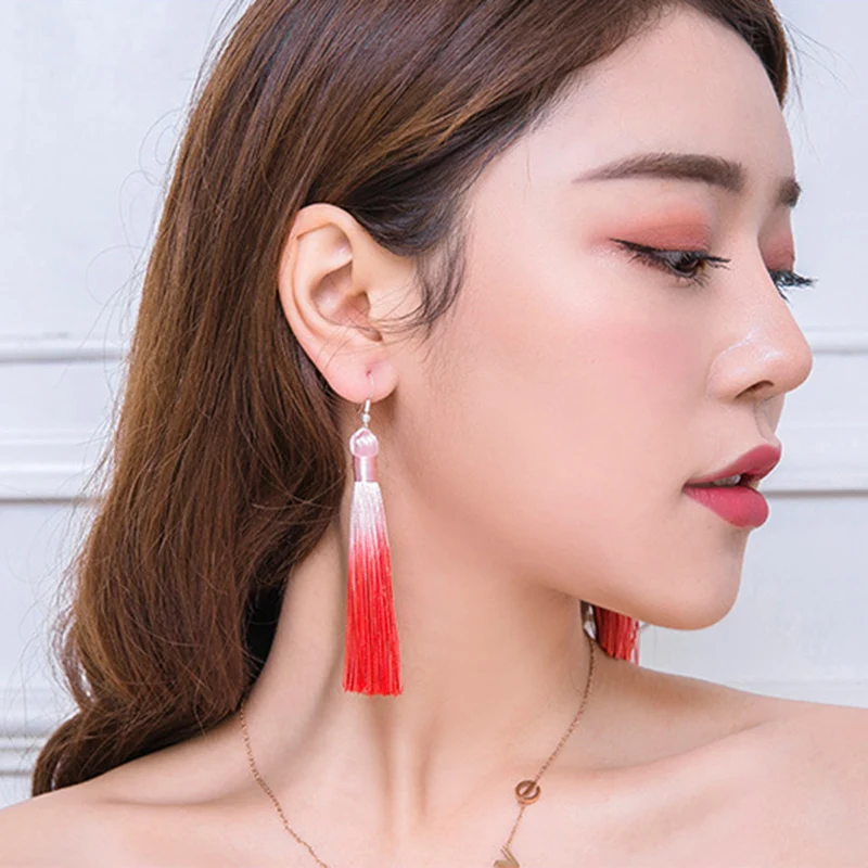 2019 новые Подвесные серьги женские модные сережки с кисточками Boho Национальный