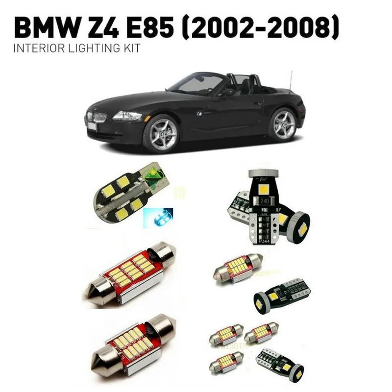 Светодиодные лампы для салона автомобиля BMW z4 E85 2002-2008 9 шт. комплект освещения