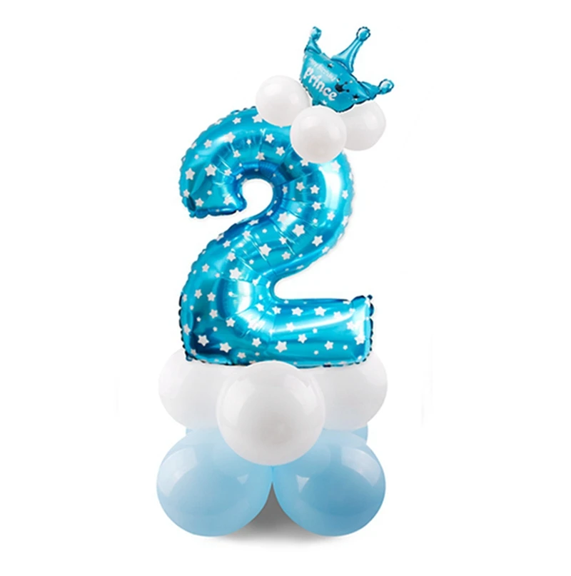 Blue Two Huiran первый 1 день рождения ребенка баннер флаг 1 2 3 лет с днем рождения детский Декор девочка мальчик детский душ Декор-баннер - Цвет: Blue Two