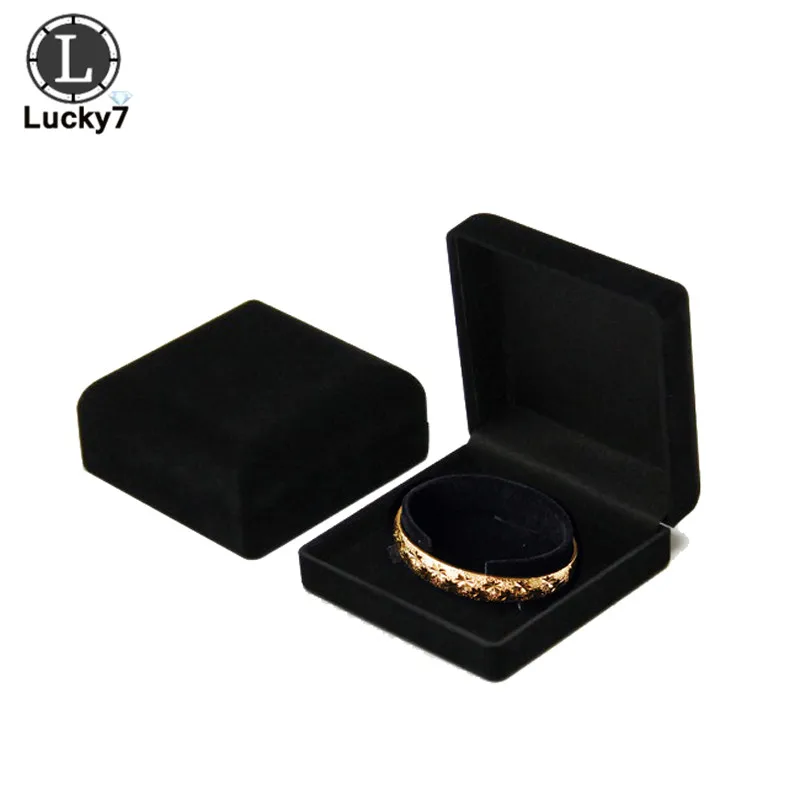 

Premium Bangle Bracelet Box Black Velvet Coated Jewelry Display Boxes C Collar Jewellery Packaging Gift Holder Organizer Case