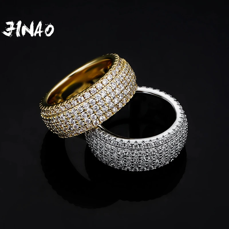 

JINAO HIP HOP High Quality Personality Iced Out AAA+ Cubic Zirconia Hot Sale Ring Men and Women Jewelry For Gift
