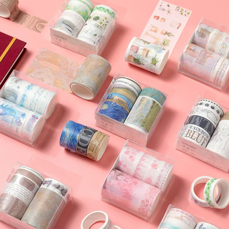 

7 Rolls/set Kawaii Washi Tape Sakura Stickers Journal School Supplies Decorative Adhesive Tapes Stationery Stickers