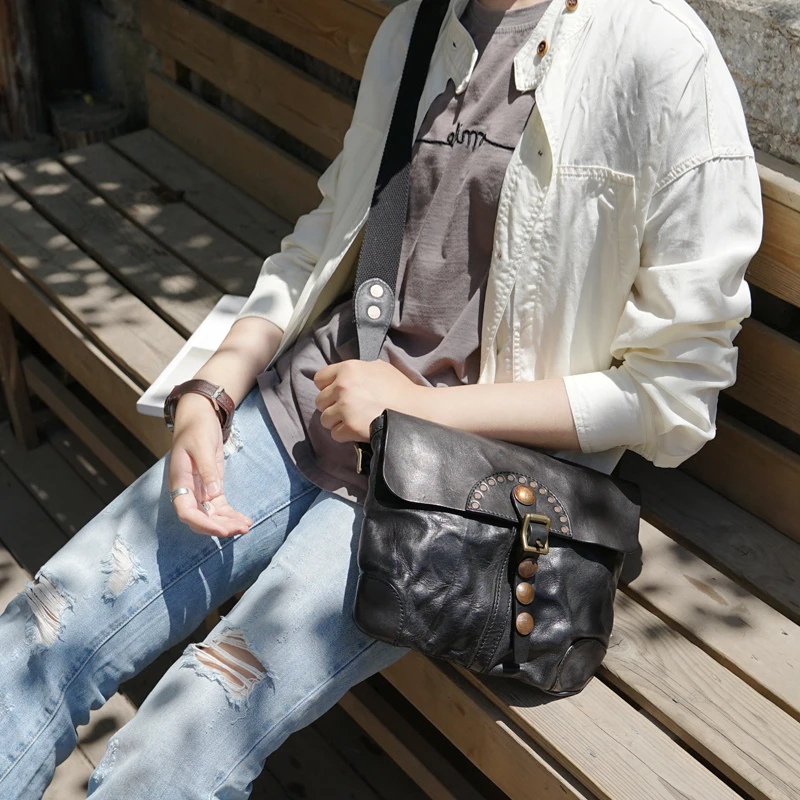 Маленькая сумка Кроссбоди из натуральной бычьей кожи дизайнерская мессенджер в