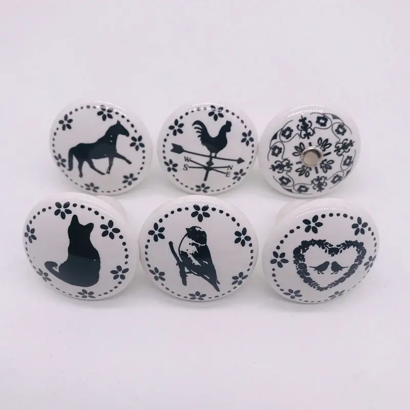 1x креативная фарфоровая круглая ручка для кухонной мебели белая керамика и